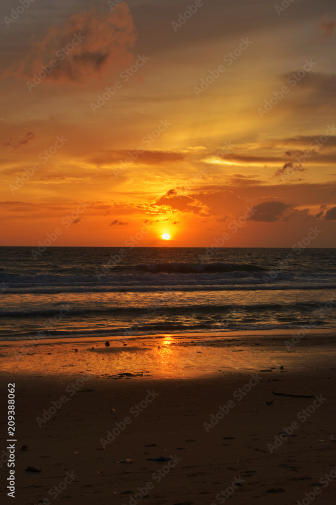 sunset at karon beach phuket thailand