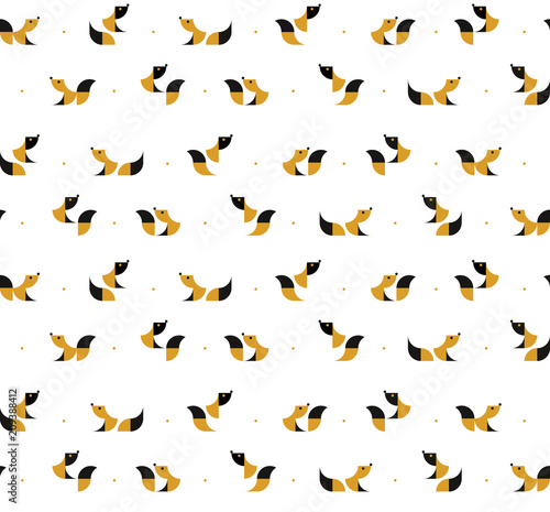 Pattern of geometric squirrels. Geometric background. Vector illustration.