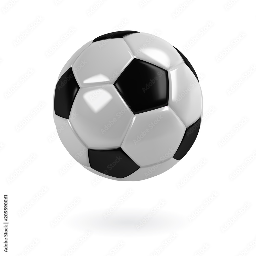 Fototapeta premium Realistic black and white soccer ball. Isolated vector.