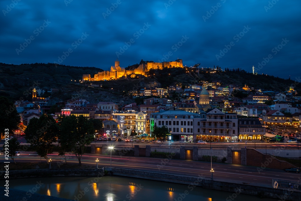Fototapeta premium Tbilisi Old Town, by night