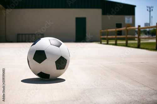 Large Soccer Ball at Public Soocer Park Fields photo