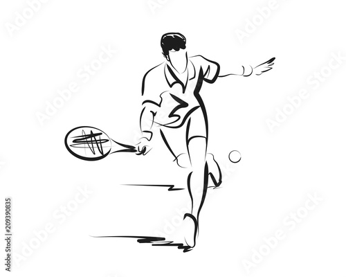 Vector sketch tennis player