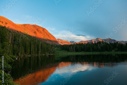 Sunset over a Lake in the Uinta Montains