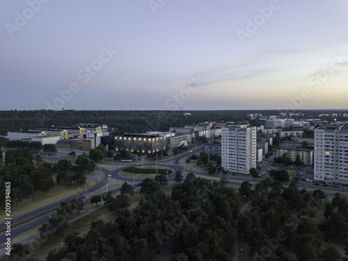 Panoramic aerial view of City Tallinn Estonia , District mustamjae