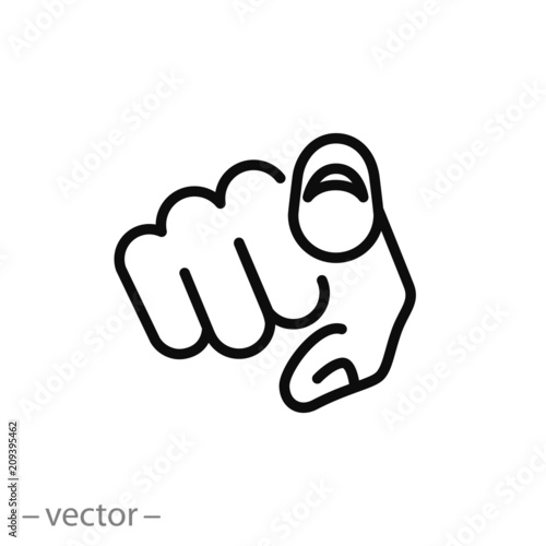 Finger pointing icon vector