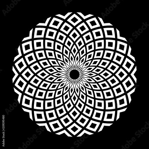 Circle design element. Abstract geometric rotation pattern.