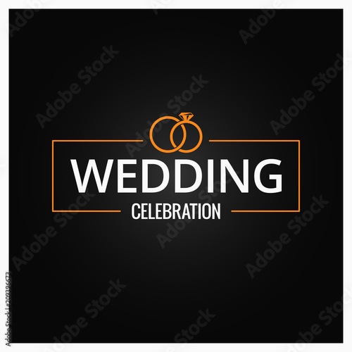 wedding rings logo on black background