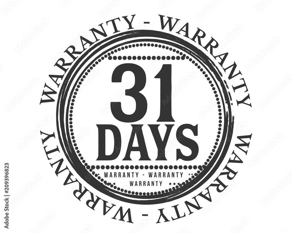 31 days warranty icon stamp guarantee