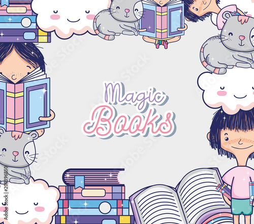 Magic book cartoons