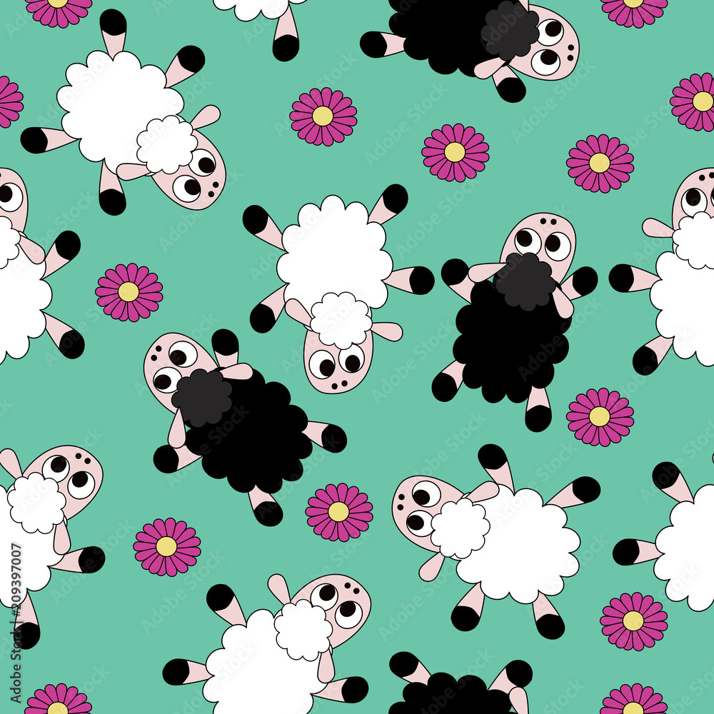 Lazy sheep seamless pattern Lazy sheep seamless pattern