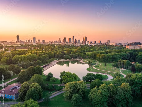 Fototapeta Warszawa z lotu ptaka