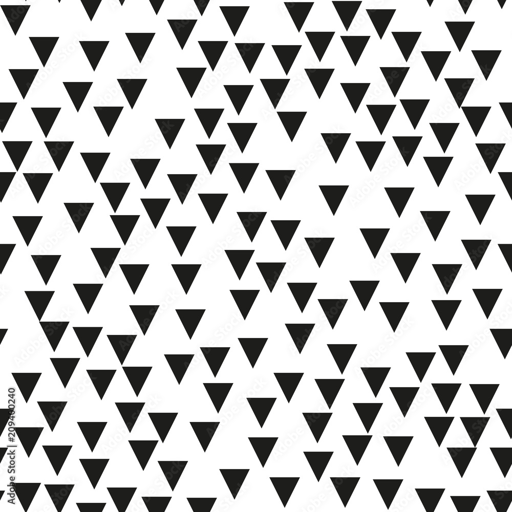 Seamless background with triangles. Modern minimalistic style. One color black on white. Geometric pattern. Seamless background with triangles. Modern minimalistic style. One color black on white. Geometric pattern.