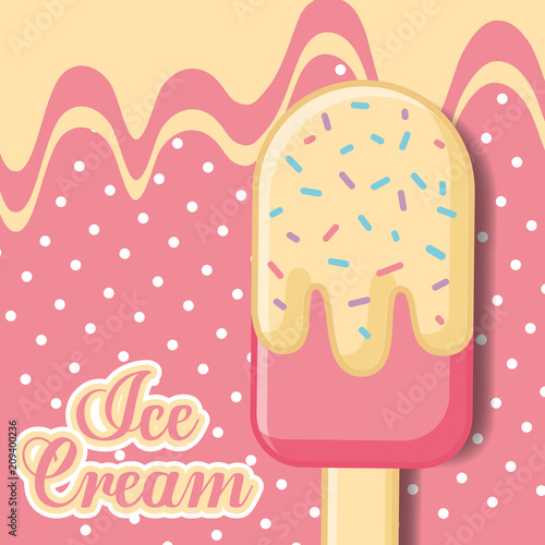 ice cream card background popsicle sparkling vector illustration