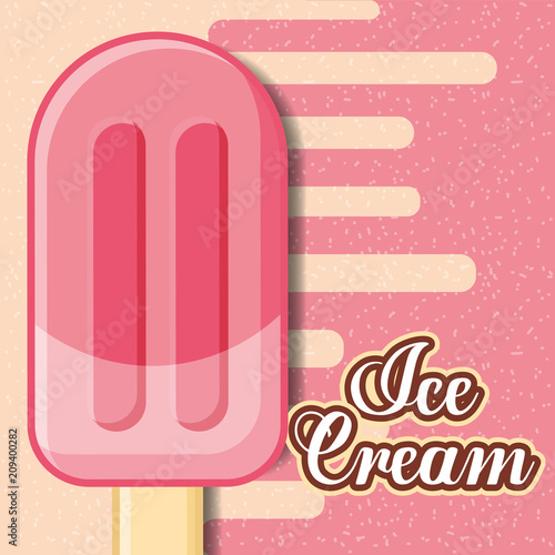 ice cream popsicle sweet flavor sparkles vector illustration