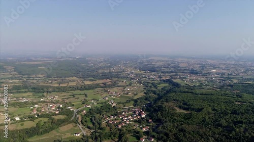 Birds Eye of Peje City or Pec Outskirts of Kosovo From a Distance  photo