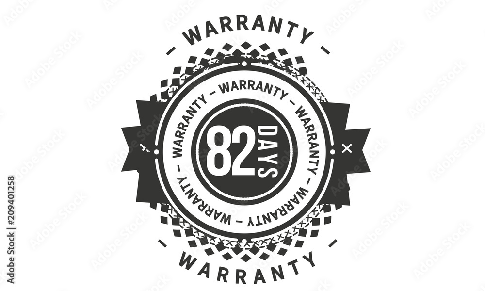 82 days warranty icon stamp guarantee
