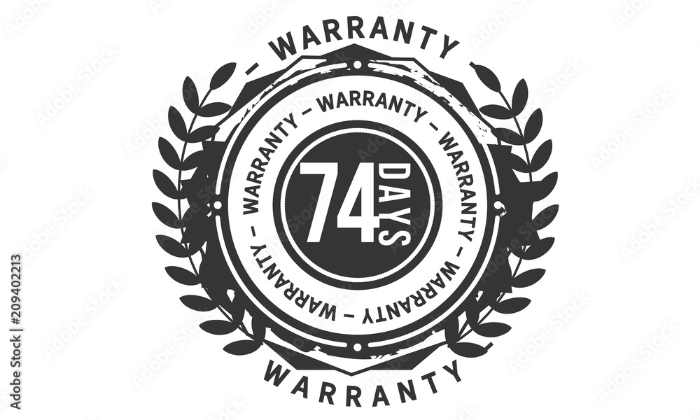 74 days warranty icon stamp guarantee