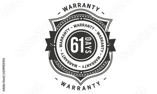 61 days warranty icon stamp guarantee