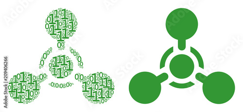 WMD nerve agent chemical warfare composition icon of zero and null digits in randomized sizes. Vector digit symbols are formed into WMD nerve agent chemical warfare mosaic design concept.