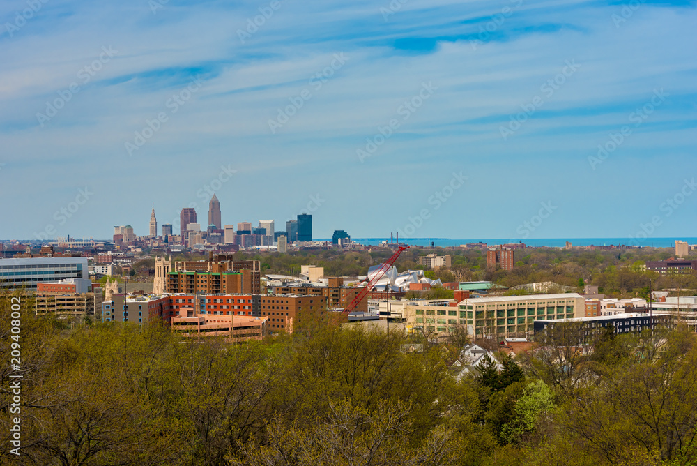 Cleveland University Circle and skyline
