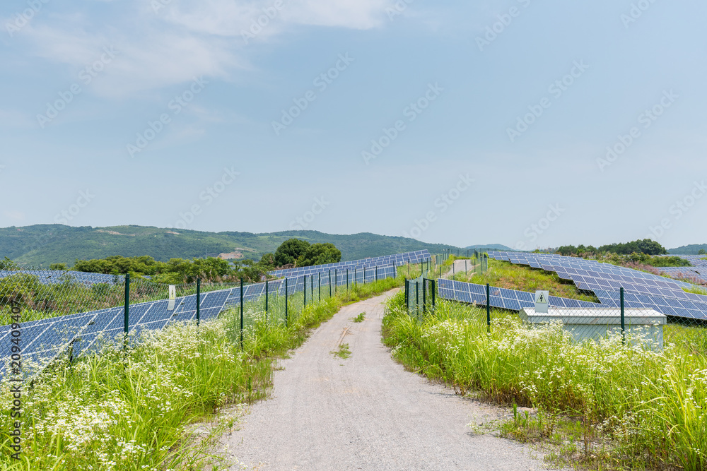 solar power station on hillside