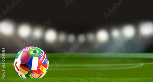 Qatar flag soccer ball in s...