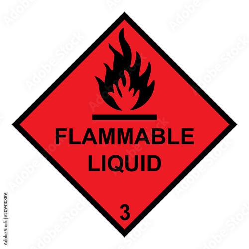 Flammable Liquid Diamond With Flames Symbol