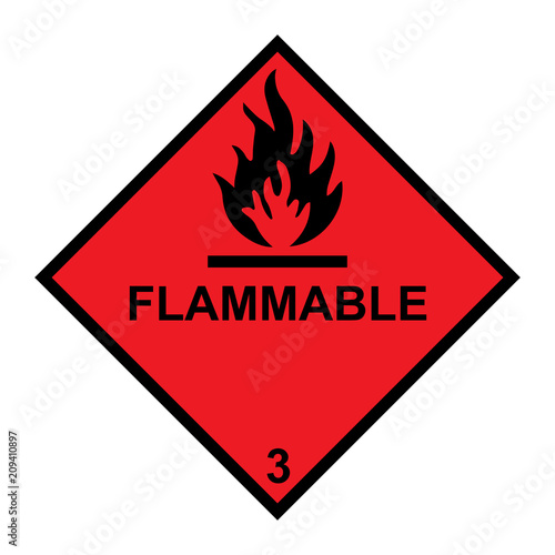 Flammable Diamond With Flames Symbol