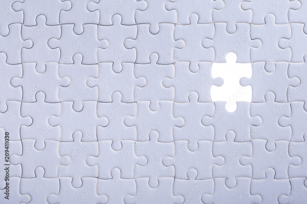 Pattern of jigsaw puzzle and one of missing hole Pattern of jigsaw puzzle and one of missing hole