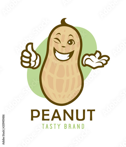 Cartoon winking peanut character