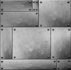 Stickers Industriële stijl patronen Rustieke metaalplaten met klinknagels  © releon8211