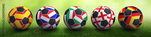 Football cup countries flags ball