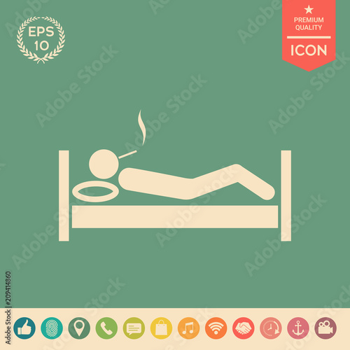 Smoking in bed icon