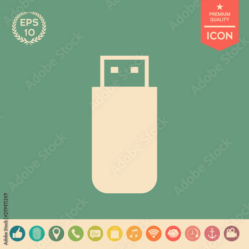 USB flash memory drive icon