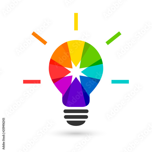 Light bulb and color wheel design 