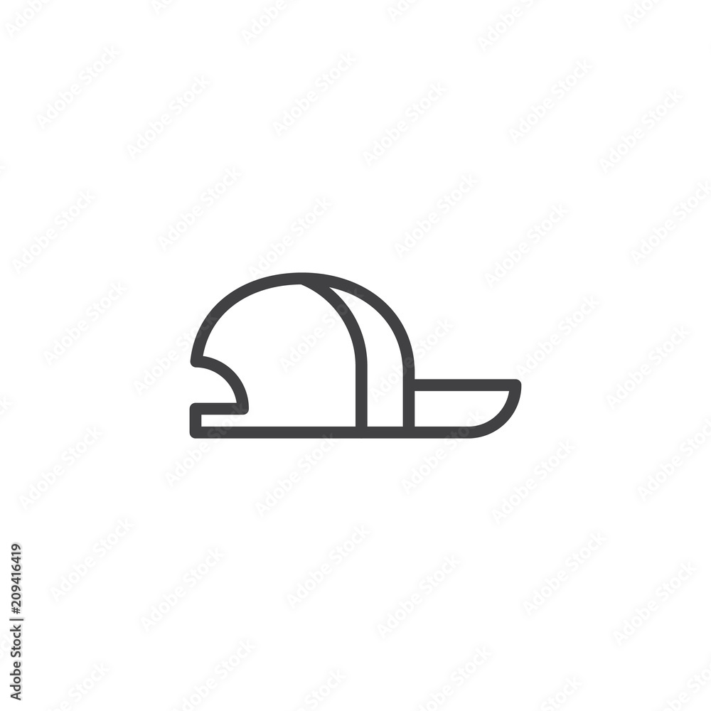 Baseball cap outline icon. linear style sign for mobile concept and web design. simple line vector icon. Symbol, logo illustration. Pixel perfect vector graphics Baseball cap outline icon. linear style sign for mobile concept and web design. simple line vector icon. Symbol, logo illustration. Pixel perfect vector graphics