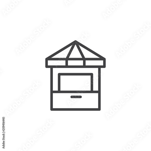 Ticket office outline icon. linear style sign for mobile concept and web design. Service booth simple line vector icon. Symbol, logo illustration. Pixel perfect vector graphics