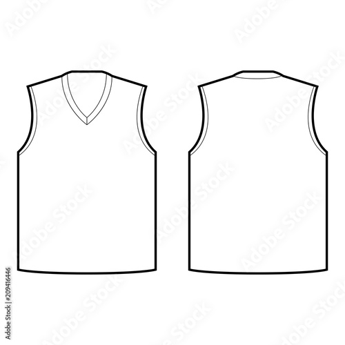front sleeveless jersey and back sleeveless jersey vector