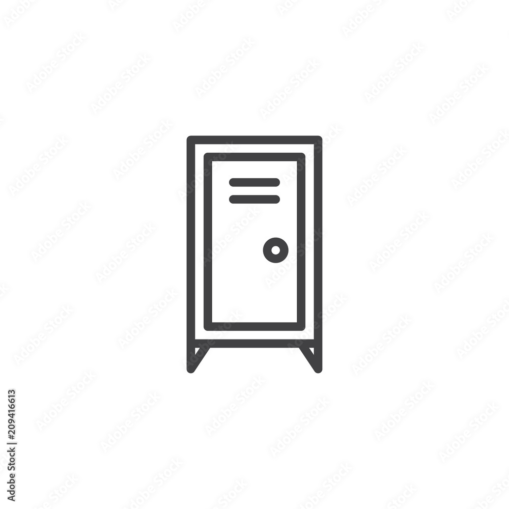 Locker outline icon. linear style sign for mobile concept and web design. cabinet simple line vector icon. Symbol, logo illustration. Pixel perfect vector graphics Locker outline icon. linear style sign for mobile concept and web design. cabinet simple line vector icon. Symbol, logo illustration. Pixel perfect vector graphics
