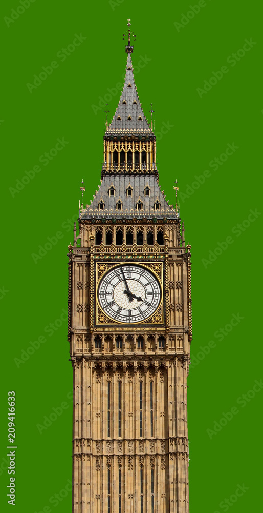 Big Ben in London, UK in isolated - obrazy, fototapety, plakaty 