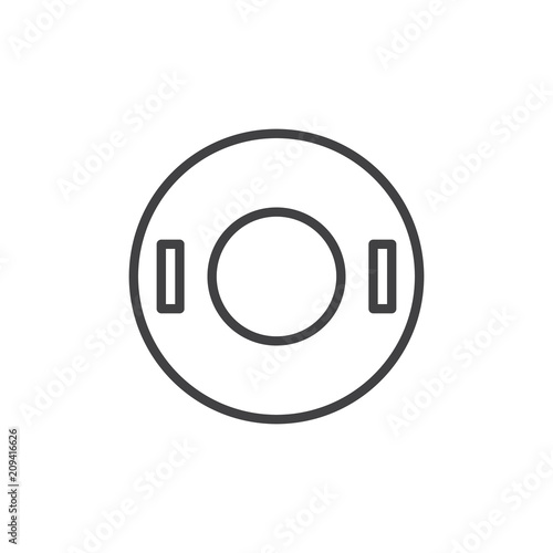 Swim float outline icon. linear style sign for mobile concept and web design. Pool ring simple line vector icon. Symbol, logo illustration. Pixel perfect vector graphics