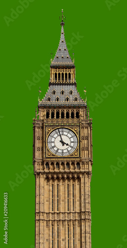 Big Ben in London, UK in isolated photo