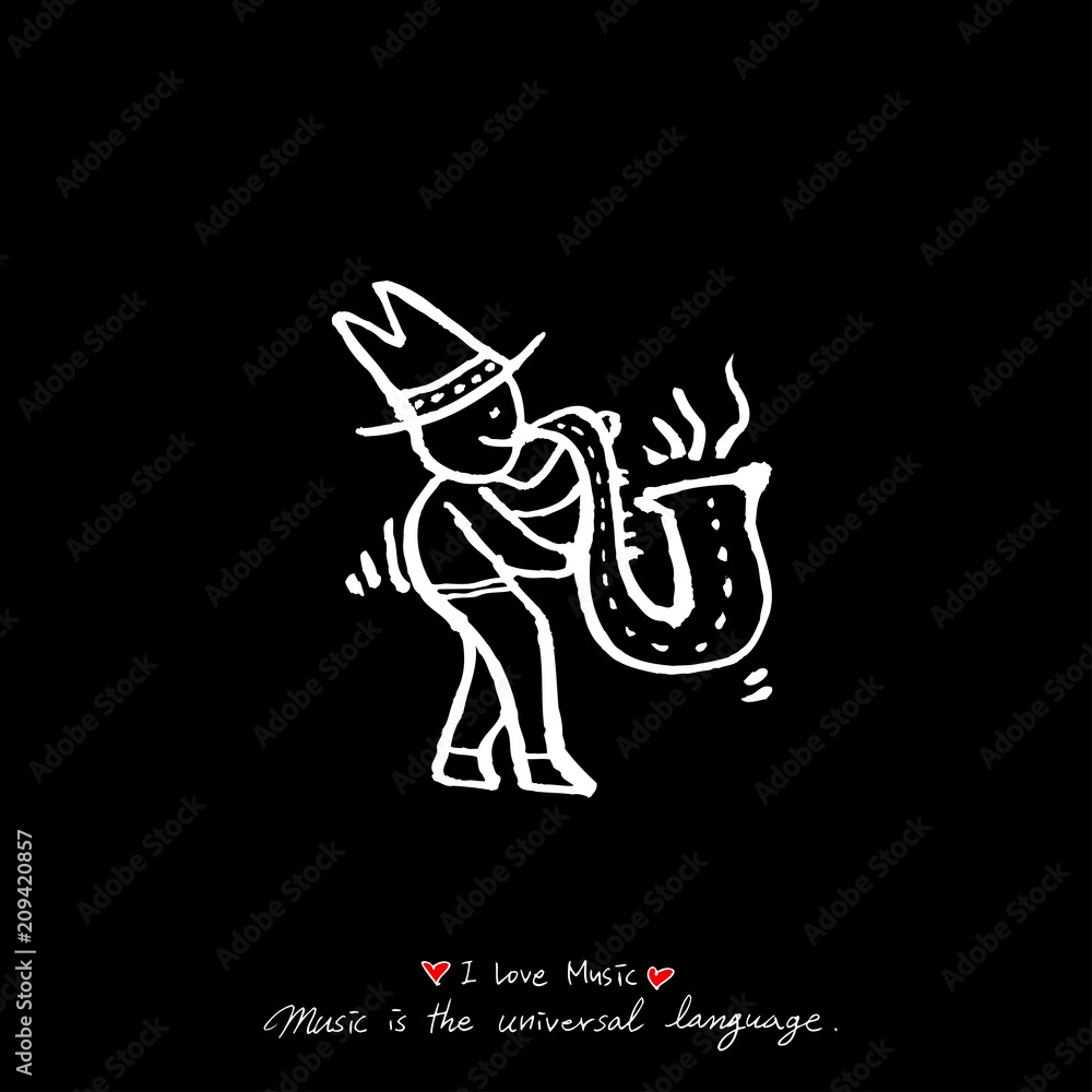 Naklejka premium 음악회 포스터 / 손으로 그린 음악 일러스트