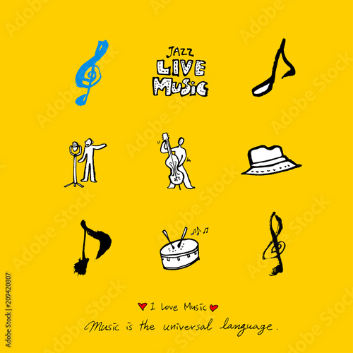 음악회 포스터 / 손으로 그린 음악 일러스트