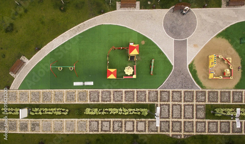 Schilderij op canvas children playground, top view