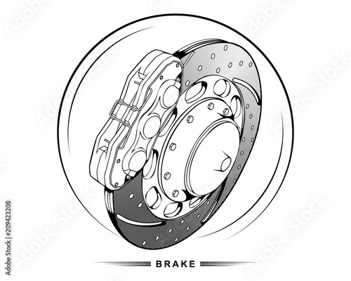 Brake on a white background