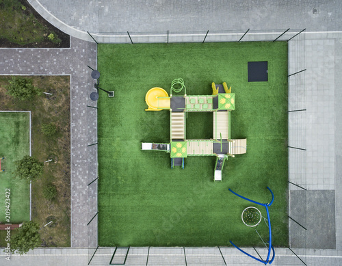 Schilderij op canvas children playground, top view