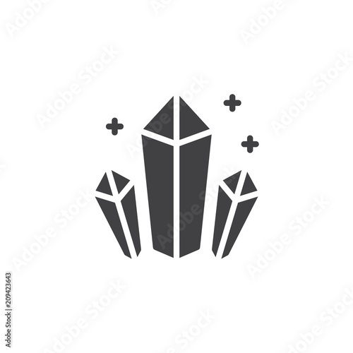 Shining Crystals vector icon. filled flat sign for mobile concept and web design. Minerals simple solid icon. Symbol, logo illustration. Pixel perfect vector graphics