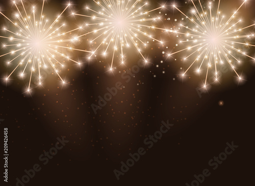 Glossy Fireworks Background Vector Illustration