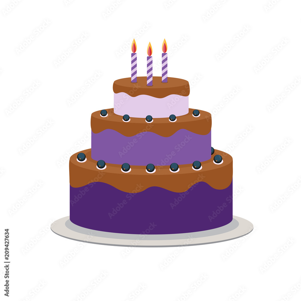 Birthday Cake Flat Icon for Your Design, Vector Illustration Birthday Cake Flat Icon for Your Design, Vector Illustration